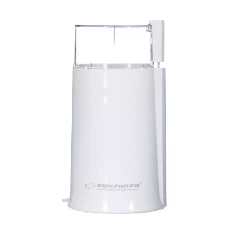 Electric blade coffee grinder ESPERANZA EKC001W — 160 W, 50 g capacity, stainless steel blades, translucent white