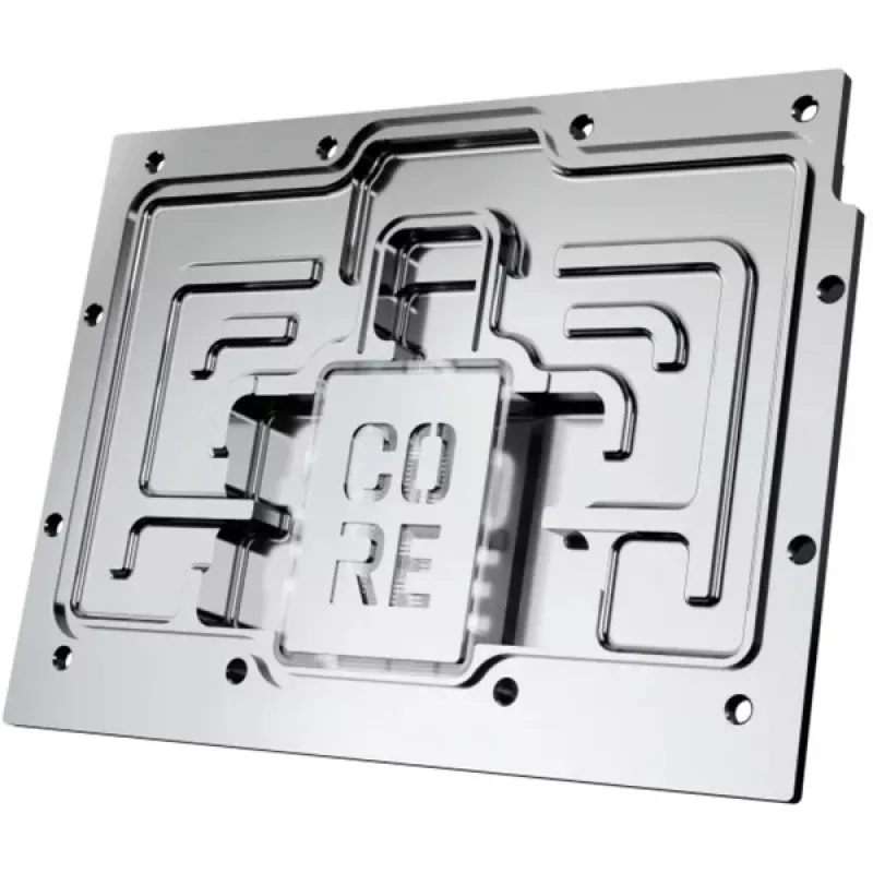 Graphics card water block Alphacool Core RX 9070 XT Hellhound+ Transparent Chrome with backplate