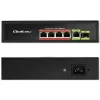 Ethernet PoE Switch QOLTEC 52296 — 4x RJ45 PoE ports, 1x RJ45 uplink