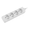 Power strip 1.5m, white, 4 sockets, cable made of solid copper