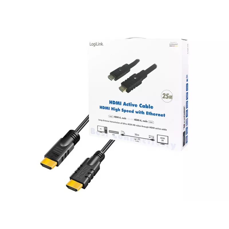 LogiLink CHA0025 HDMI cable 25 m HDMI Type A (Standard) Black