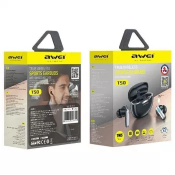 Awei Headphones Bluetooth 5.3 T50 Tws Charging Case /Black