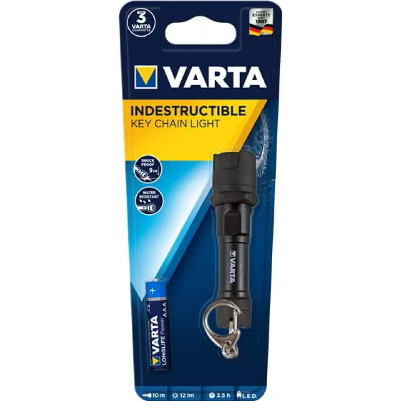 Keychain flashlight Varta 16701 101 421 Black LED Shockproof IPX4