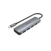 USB hub Unitek P5+ — 5 ports (4 × USB 3.2 Gen 2 Type-A), USB 3.2 Gen 1 host, 5 Gbit/s, 10 W PD, aluminium, grey