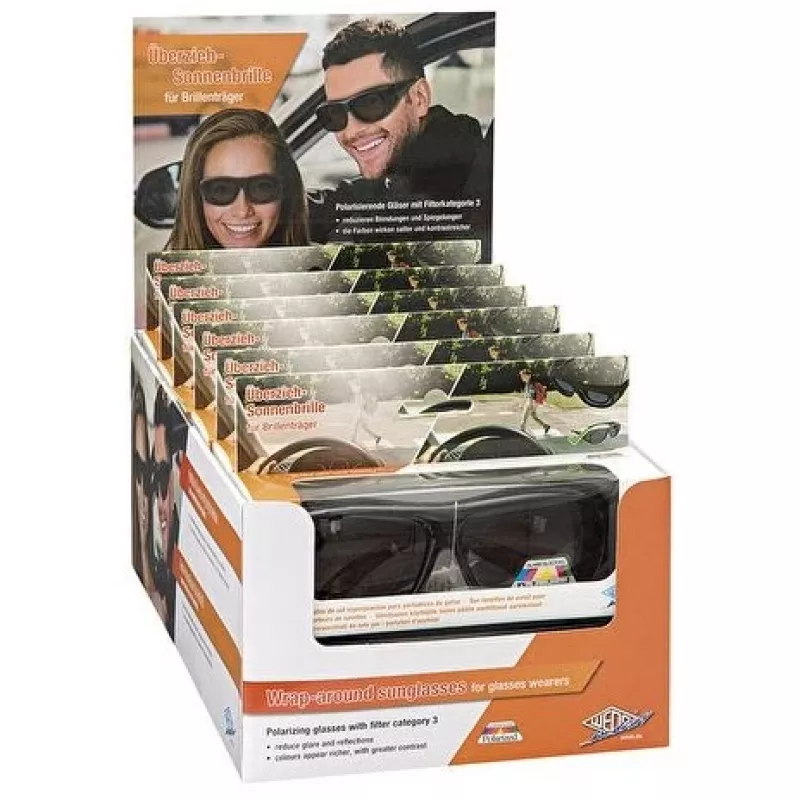 Sunglasses WEDO 271 48599 Oval wrap-around, unisex, polarizing lenses, over-glasses style