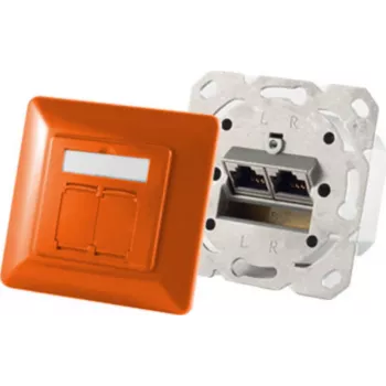 Socket-outlet 2 x RJ-45 ShiverPeaks S/CONN 74280-O Cat6a 500 MHz orange metal matt
