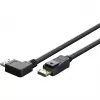 Cable DisplayPort Plug 90° > DisplayPort Plug, 8K / 144Hz (black, 2 Meter, 1 Plug 90° side-angled, 54 Gbit/s, DisplayPort 2.0 / 2.1)