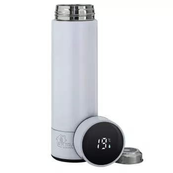 Extralink Smart Travel Mug White, Thermal Cup with Temperature Display