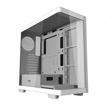 Computer case DarkFlash DS900G White — mid-tower, tempered glass, no fans