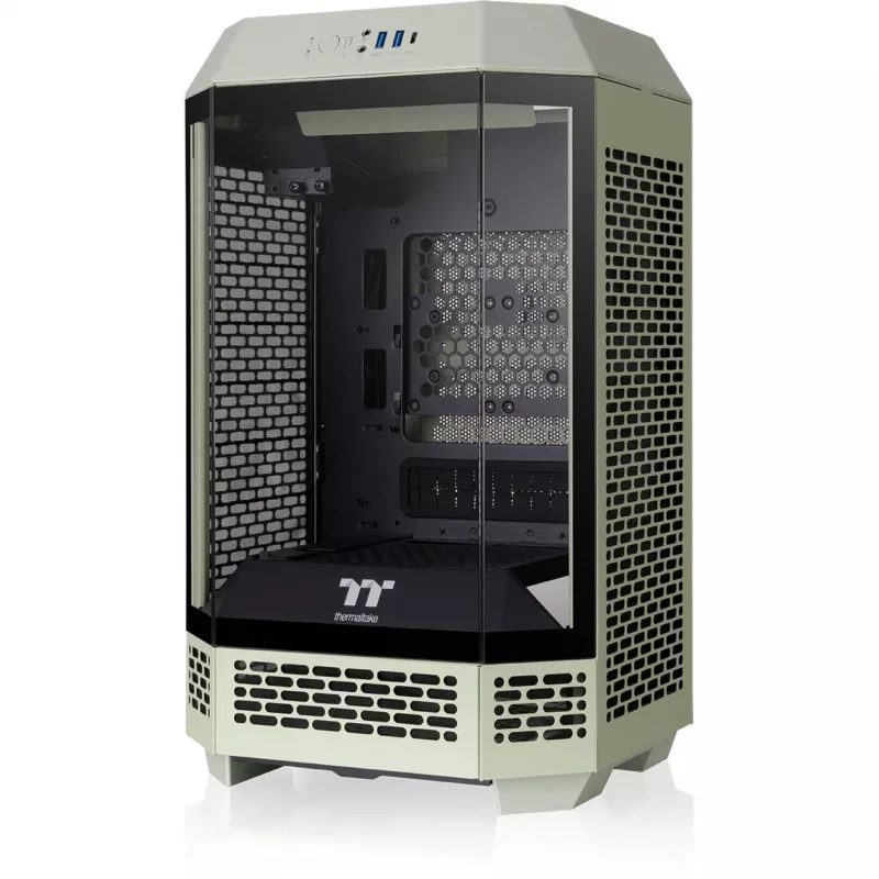 The Tower 250 , Tower-Enclosure Light Green, Tempered Glass
