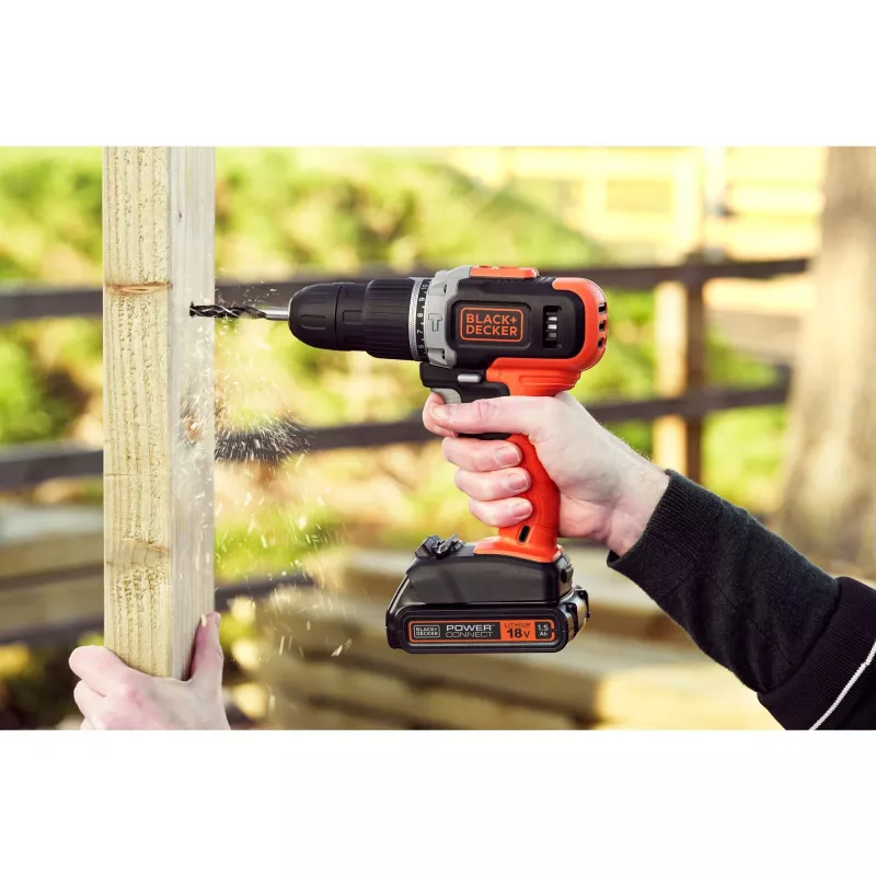 Cordless Impact Drill Driver BCKSB02, 18Volt (orange/black, Lithium-Ion Battery 1,5Ah, Storage Box, 62-piece Accessory-Set)