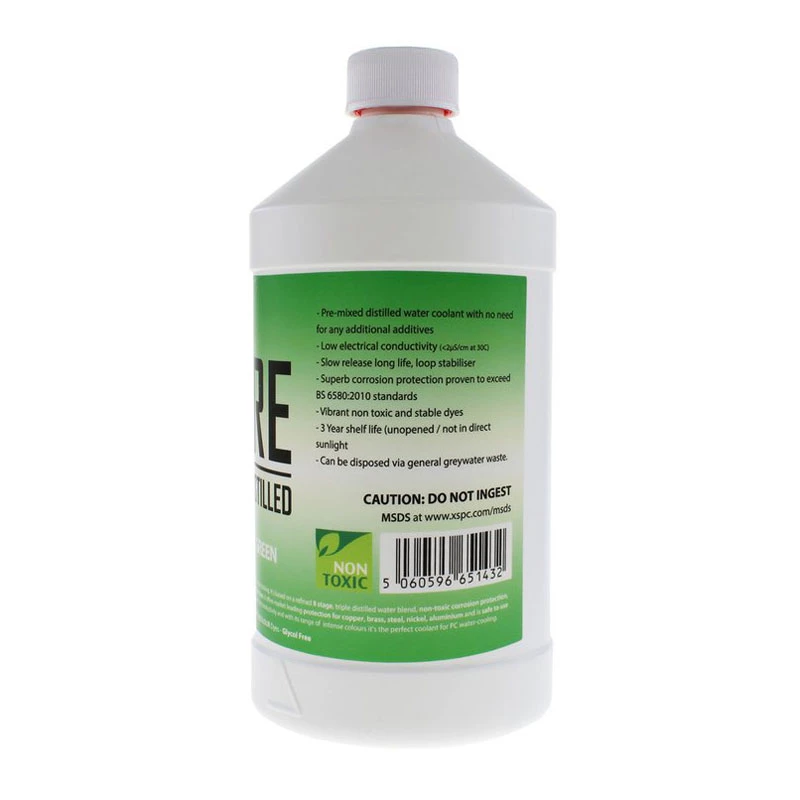 Coolant liquid XSPC Pure Coolant 1 L, green UV-reactive, for PC liquid cooling systems