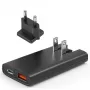 Choetech PD6011 PD65W GaN slim USB-A+C mini charger (black)