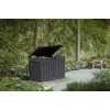 Outdoor storage box Keter Kentwood 190L — 190 litres, graphite, flap door, 823×457×577 mm