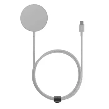 Wireless charger stand native union Snapstand Qi2 Standstone, indoor USB-powered, 1.5 m cable, light grey