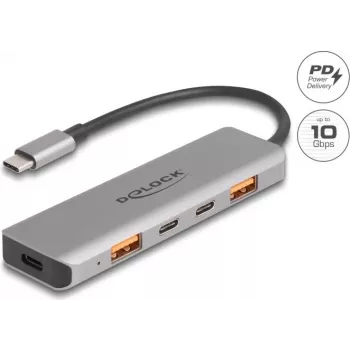 DeLOCK 64302 laptop dock Wired USB 3.2 Gen 2 Type-C Grey 95W