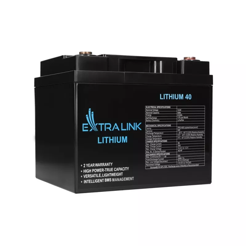 Extralink Accumulator LiFePO4 40AH 12.8V BMS Battery 40000 mAh