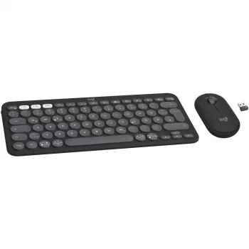 Logitech Pebble 2 Combo Wireless Keyboard Mouse QWERTZ German Graphite