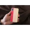 Smartphone case man and wood for iPhone X/XS — pink pie white