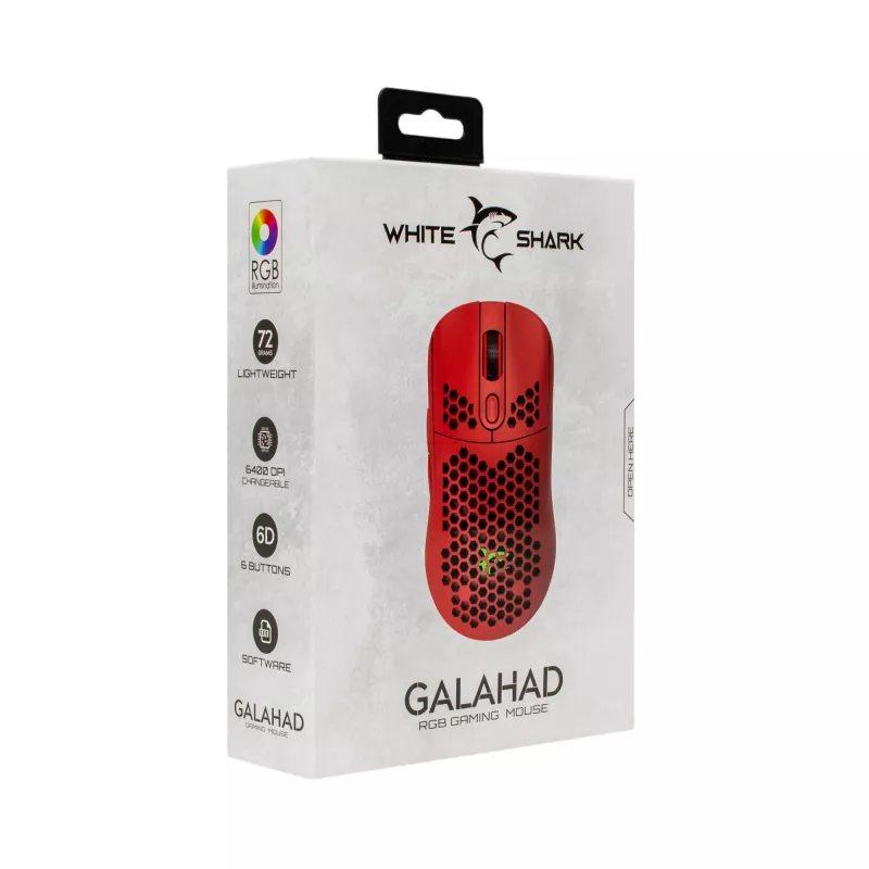 Mouse White Shark GALAHAD-RED USB Type-A