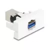 Keystone module DELOCK 90910 — flat USB A connector, white, 45×22.5×42.6 mm