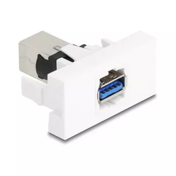 Keystone module DELOCK 90910 — flat USB A connector, white, 45×22.5×42.6 mm