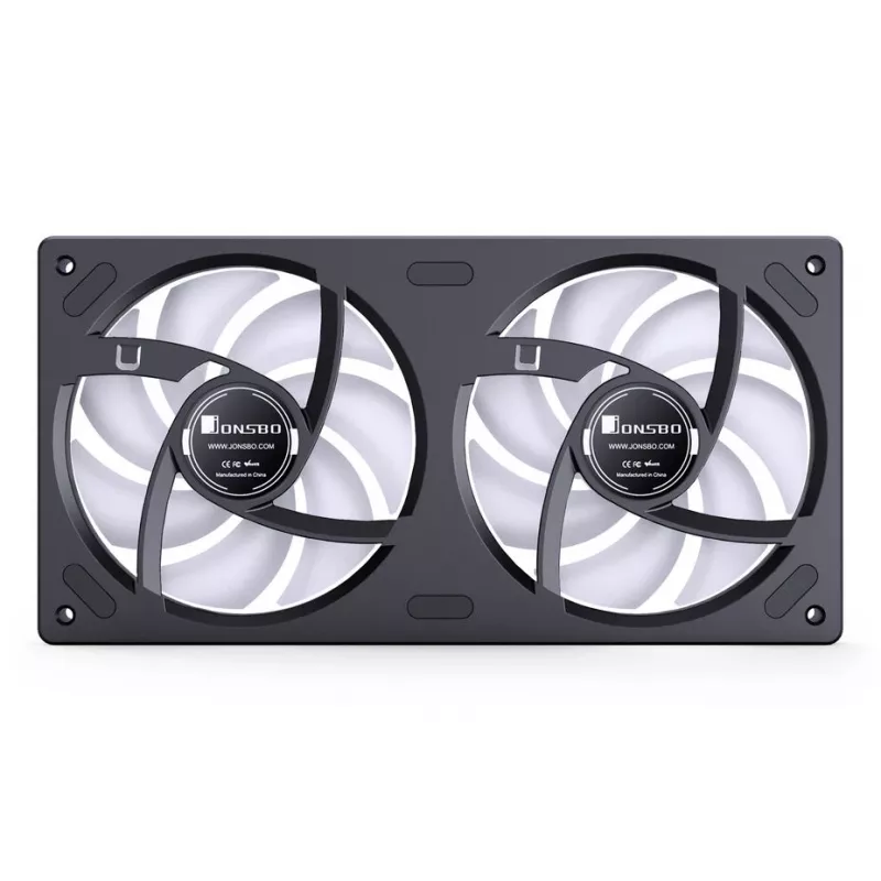 Jonsbo ZB-240BR 120mm Reverse Blade ARGB PWM 2-Pack Case Fans - Black