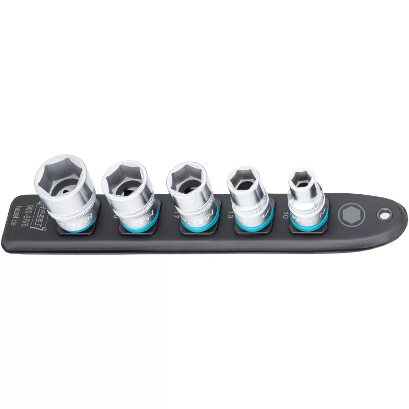 Socket set Hazet 900-SR/5 1/2 inch drive hexagon sockets SW 10–22, 5 pieces