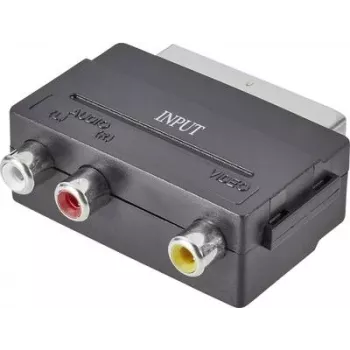 SpeaKa Professional RCA / SCART Adapter [3x RCA-Socket - 1x SCART-Plug] Black (SP-7869904)