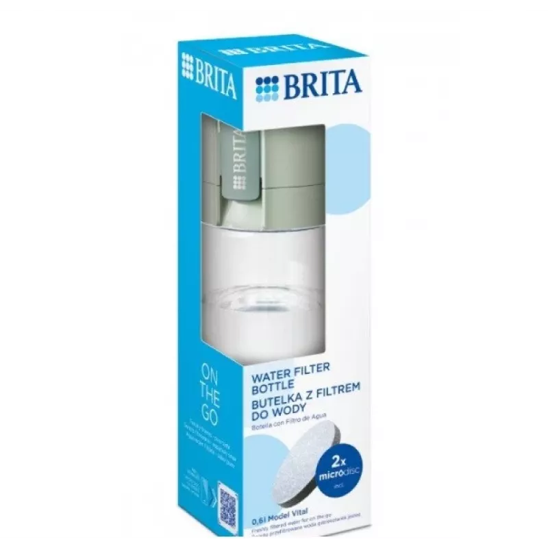 Filtering bottle BRITA Vital Pastel Green 600 ml with 5 MicroDisc filter discs (BRITA 1059295)