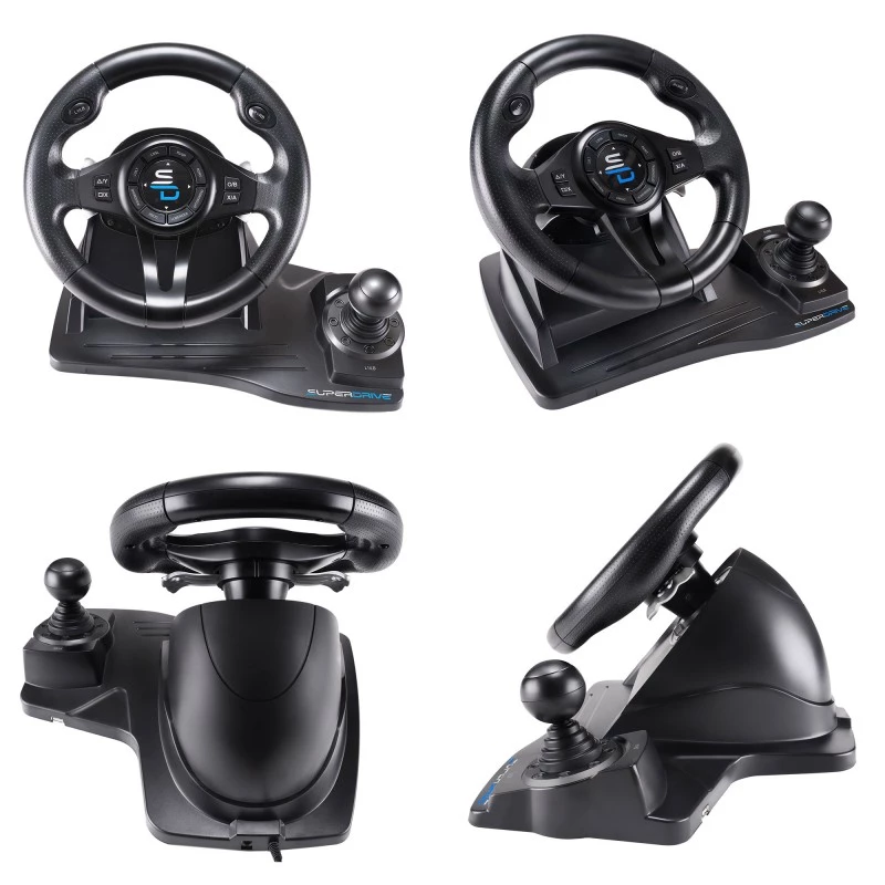 Subsonic SA5596-NG Gaming Controller Black USB Steering Wheel Pedals 270°