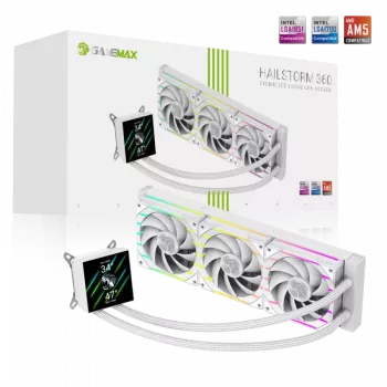 Gamemax | CPU Liquid cooler | HAILSTORM 360 LCD | White