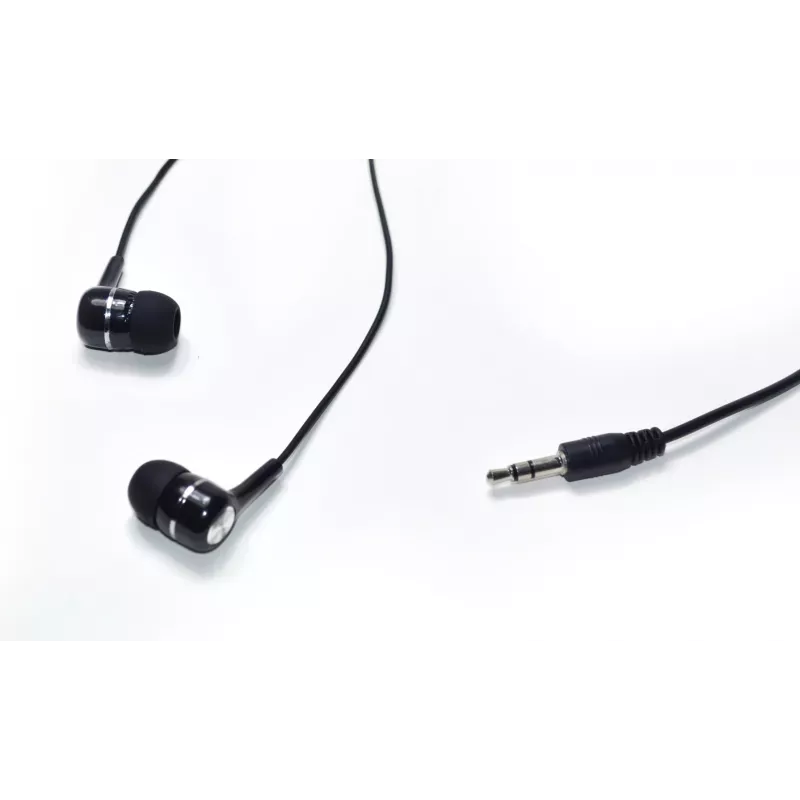 In-ear wired headphones VAKOSS LT-437EX, binaural, 3.5 mm, 1 m cable, 32 Ω, 20–20000 Hz, closed, black