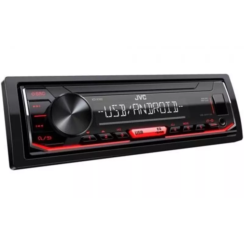 Car Digital Media Receiver JVC KD-X162 1 DIN, 200 W, 24-bit DAC, FLAC/MP3/WAV/WMA, Front USB Type-A, 3.5 mm, LCD 2-line, Black
