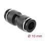 Pneumatic connector DELOCK 10 mm straight, female thread, metal/plastic, 43.5 mm, black