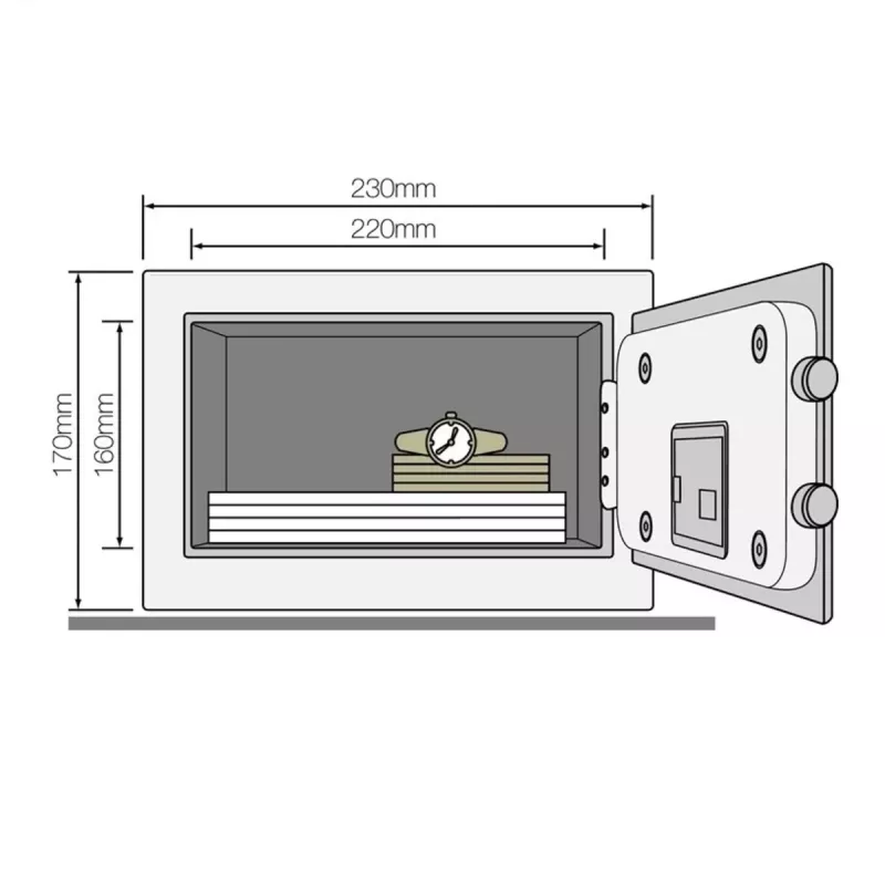 Yale YSV/170/DB2/P Freestanding safe 3.8 l Steel Pink
