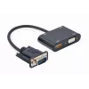 Video cable adapter GEMBIRD A-VGA-HDMI-02 0.15 m — HDMI + VGA (D-Sub) female to VGA (D-Sub) male, black