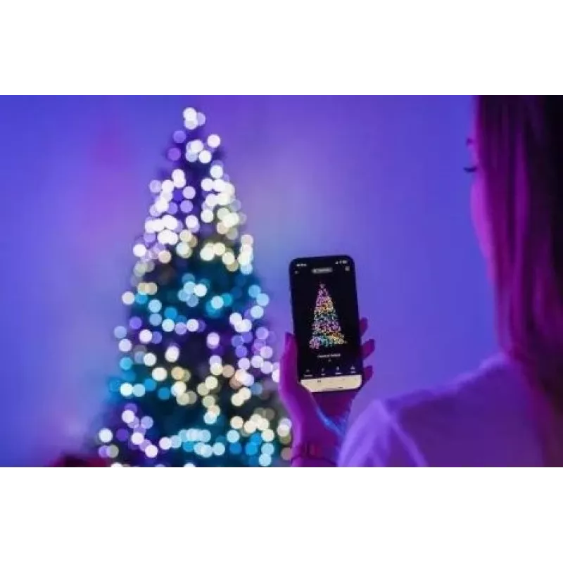 Pre-lit Christmas Tree Twinkly Regal Tree 1.50 m — 270 RGB LEDs, Wi‑Fi & Bluetooth, IP20, 36 W, green wire