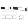 RTV cabinet ABI 4D 200x38x62 cashmere matt