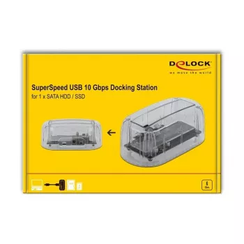 HDD/SSD enclosure DeLOCK 64089 Transparent 2.5/3.5 inch