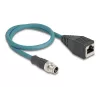 DeLOCK M12 Adapter Cable X-coded 8 pin male to RJ45 female 50 cm