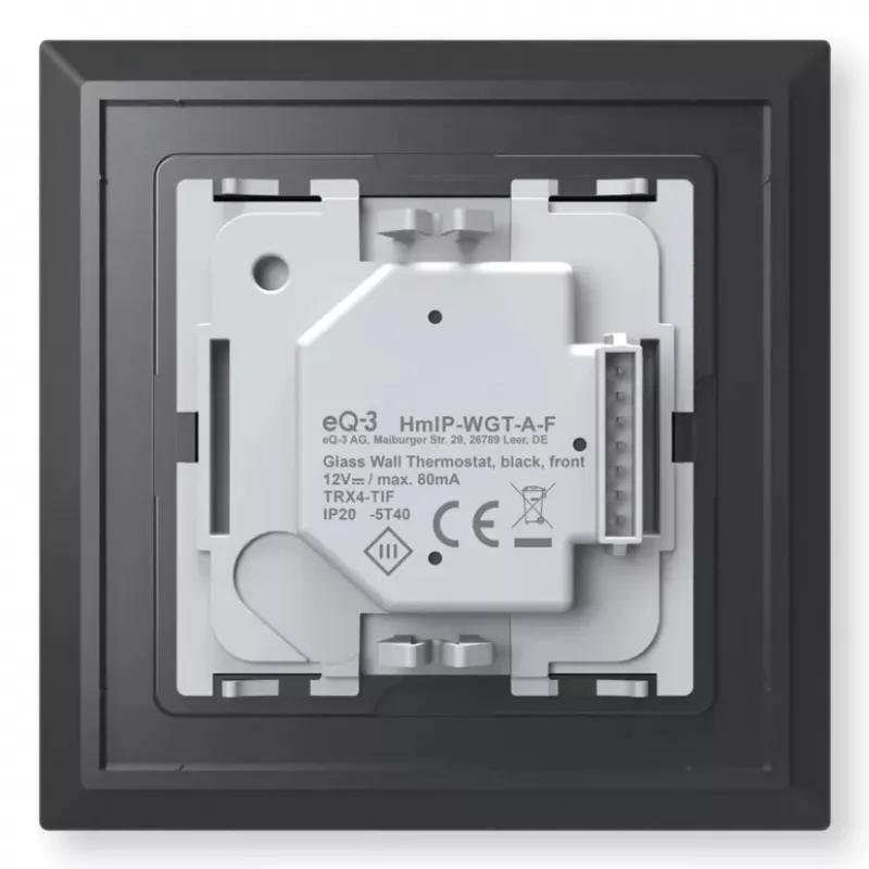 Glass wall thermostat Homematic IP 161570A0 — digital, black, 230 V, IP20