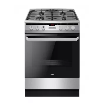 Cooker AMICA 618GES2.33HZpTaF(Xx) 58465 — electric-gas, 4 burners, stainless steel, Energy class A