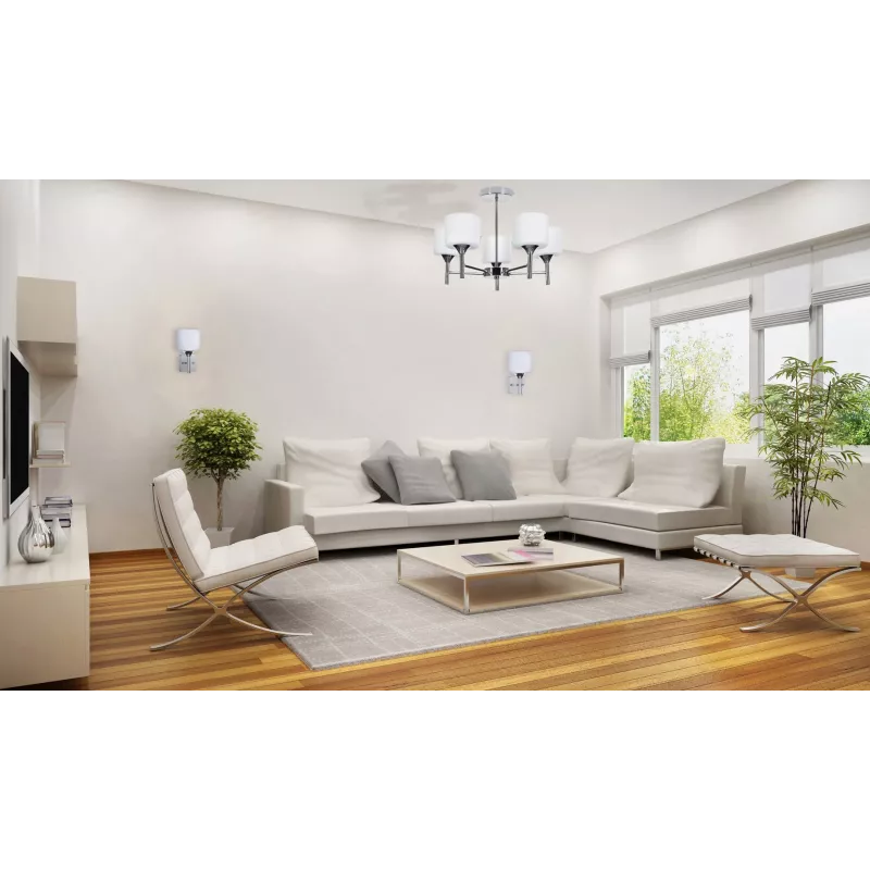Classic chandelier pendant ceiling lamp Activejet MIRA Chrome 5xE27 for living room