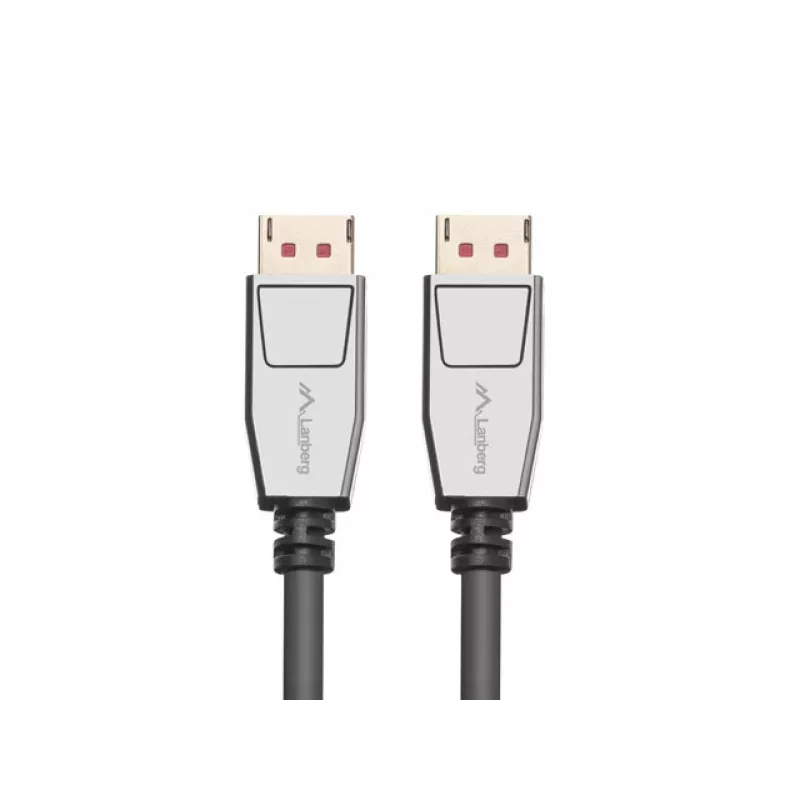 DisplayPort cable LANBERG CA-DPDP-20CU-0010-BK — DisplayPort to DisplayPort, 1 m, Black/Silver