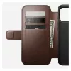 Nomad Modern Leather Folio mobile phone case Cover for iPhone 17 Pro Max — Brown, leather, 6.3 inch screen, 4 card pockets