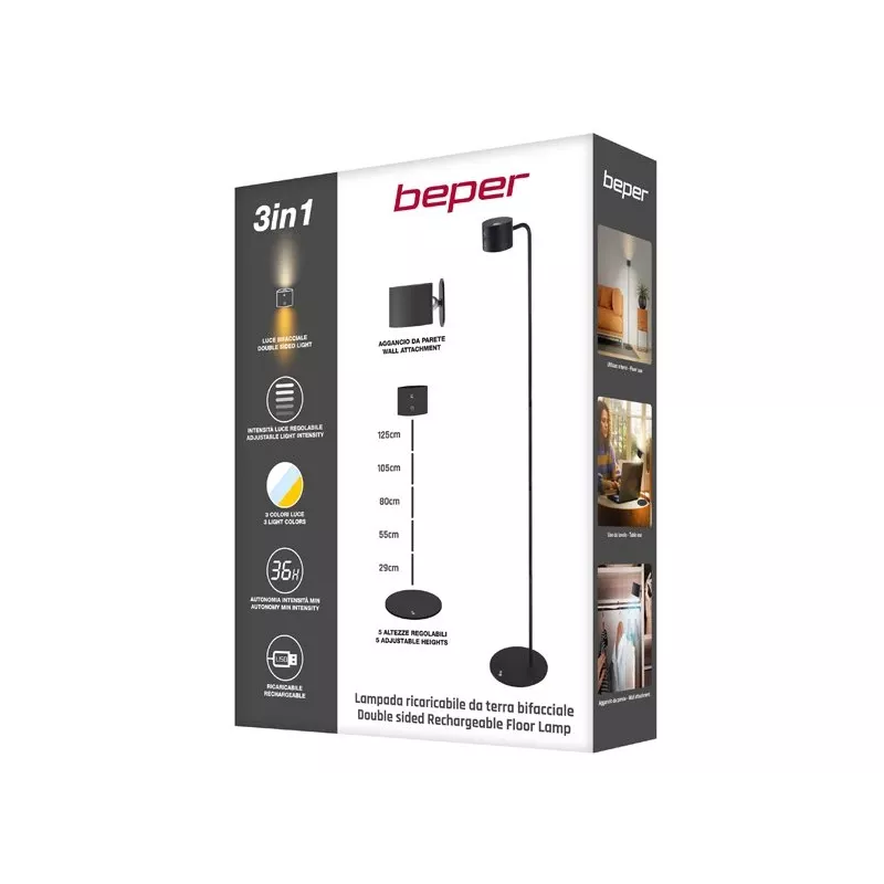Electric kettle Beper P201UTP306 1.7 L 2200 W, stainless steel heating element, cordless jug