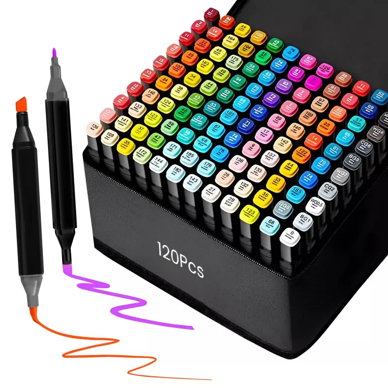 Alcohol Marker Set Extralink 120 Colors Dual Tips