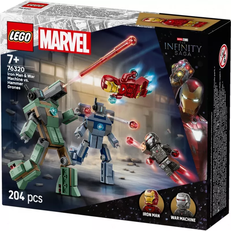 Construction Toy LEGO Marvel Super Heroes Iron Man War Machine set 76320, 204 pieces, 2 minifigures, 100 mm height