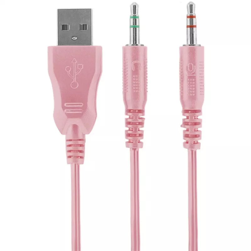 Deltaco GAM-030-P Headphones and Headset Wired Headband Gaming USB Type-A Pink (GAM-030-P)